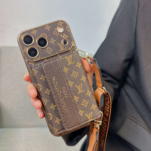 Classic Monogram iPhone Case With Wallet And Crossbody Strap For iPhone 17 Series-CYLV135
