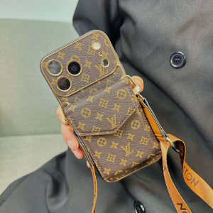 Premium Monogram iPhone Case With Wallet And Crossbody Strap For iPhone 17 Series-CYLV134
