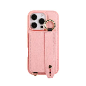 iPhone Case With Card Holder And Strap Brown -BC25037 Burycase