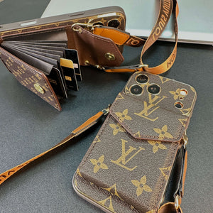 Premium Monogram iPhone Case With Wallet And Crossbody Strap For iPhone 17 Series-CYLV134