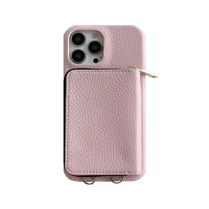 iPhone Case With Zip Wallet And Strap Leather-BC25003 Burycase