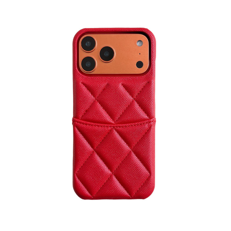 Leather iPhone Case with Card Holder Orange-BC25020