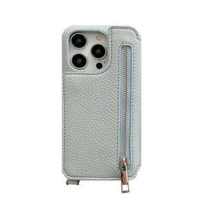 Classic Leather iPhone Case With Zip Wallet And Strap-BC25002 Burycase