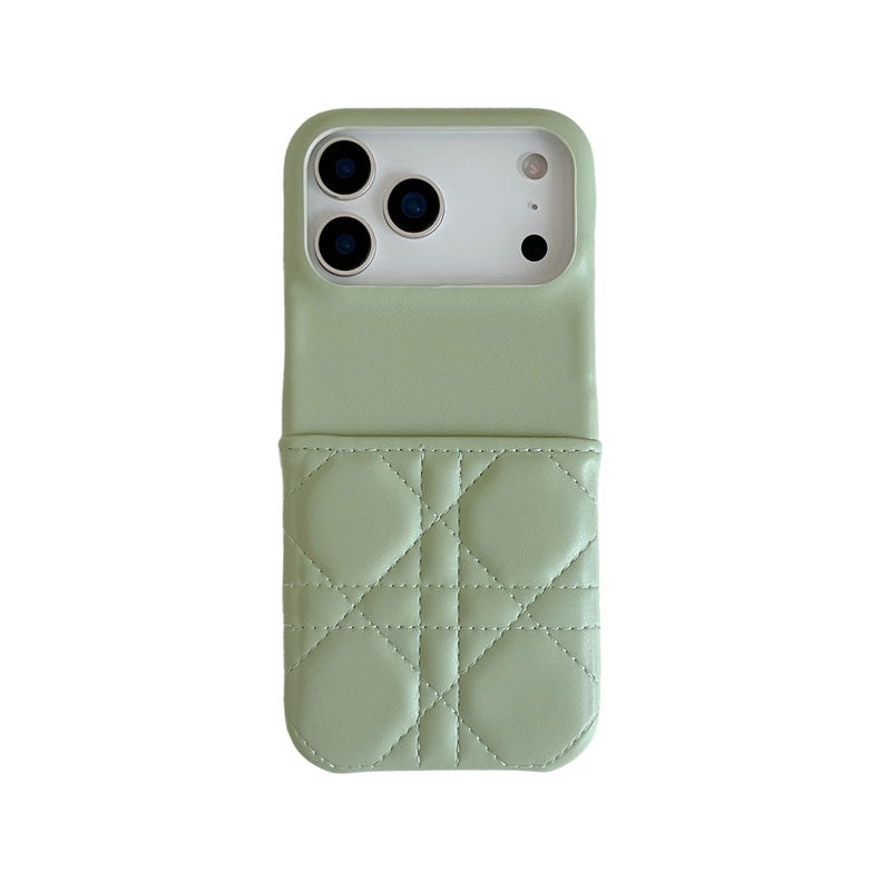 Leather iPhone Case with Card Holder Pink-BC25019