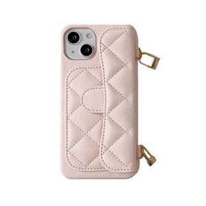 Leather iPhone Case with Card Holder And Crossbody Strap-BC25005 Burycase