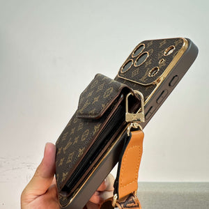 Premium Monogram iPhone Case With Wallet And Crossbody Strap For iPhone 17 Series-CYLV134