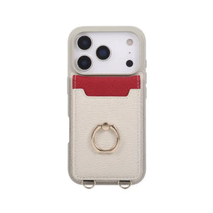 Leather iPhone Cases With Card Holder And Strap Black-BC25038 Burycase
