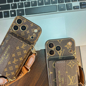 Classic Monogram iPhone Case With Wallet And Crossbody Strap For iPhone 17 Series-CYLV135