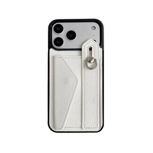 Leather iPhone Case with Wrist Strap and Card Holder Brown– BC25018 Burycase