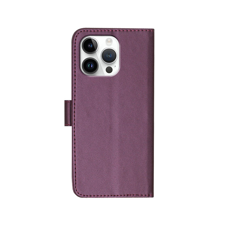 Leather iPhone Cases With Flip Wallet and Strap Brown-BC25087