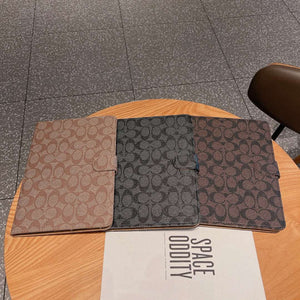 Premium Leather Monogram iPad Case Coffee-CYLV110