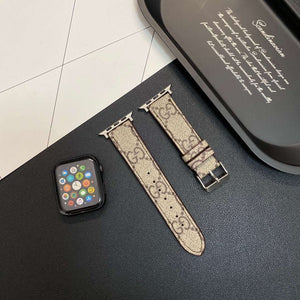 Premium Leather GG Apple Watch Band Brown-CYGG100