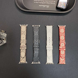 Premium Leather GG Apple Watch Band Brown-CYGG100