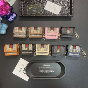 Premium Leather GG AirPods Cases Grey-CYGG123