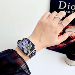 Leather CD Apple Watch Band Black-CYCD099