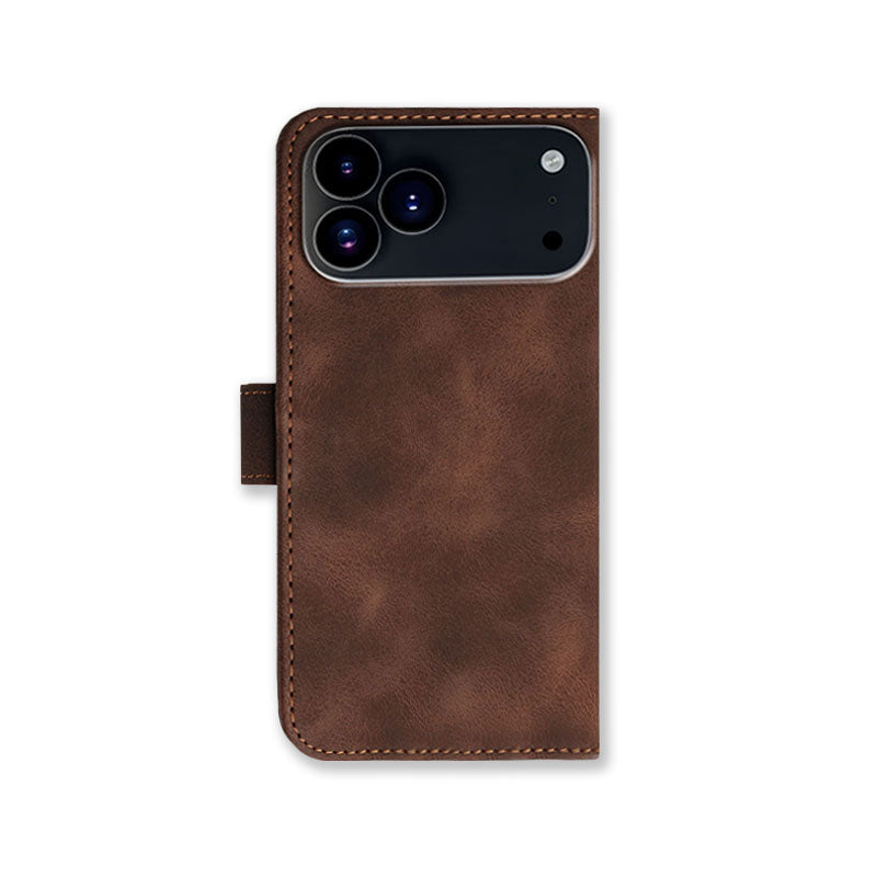 Leather iPhone Cases With Card Holder and Wrist Strap Purple-BC25082