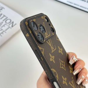 Stylish Leather Monogram iPhone Case For iPhone 17 Series-CYLV039