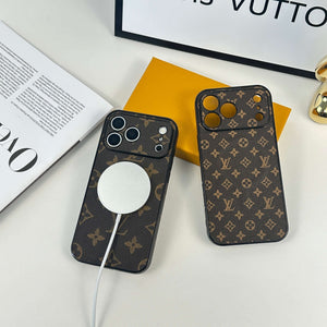 Classic Leather Monogram Magnetic iPhone Case(Compatible With Magsafe)For iPhone 17 Series-CYLV034