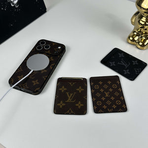 Elegant Monogram iPhone Case With Magnetic Card Holder Big Printing For iPhone 17 Series-CYLV078