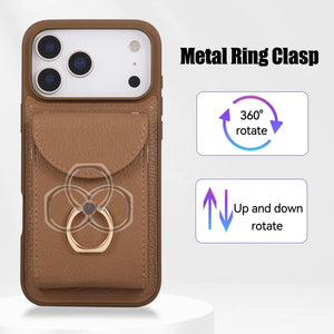 Leather iPhone Cases With Card Holder And Strap(With Stand)Brown-BC25030 Burycase