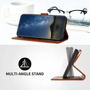 Leather iPhone Cases With Flip Wallet and Strap Brown -BC25072 Burycase