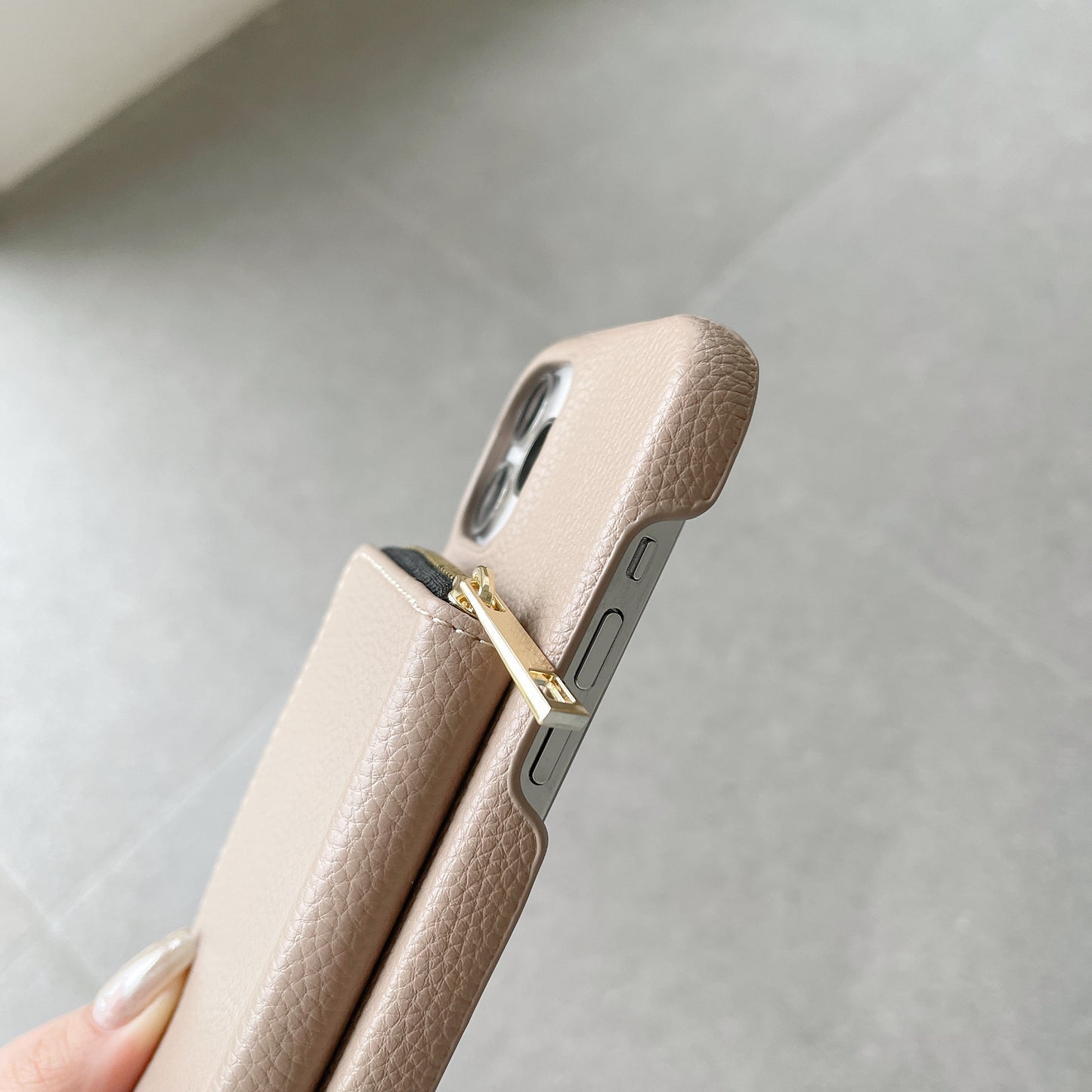 Classic Phone Case With Zip Wallet And Strap For iPhone Coffee-JDK241031