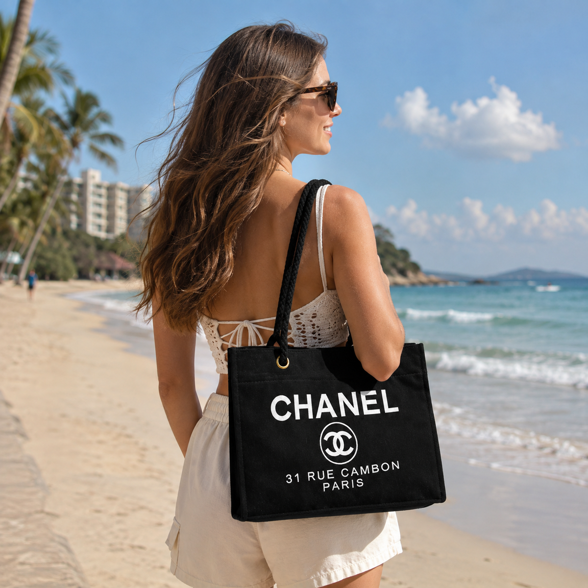 Black Canvas CC Logo Tote Bag