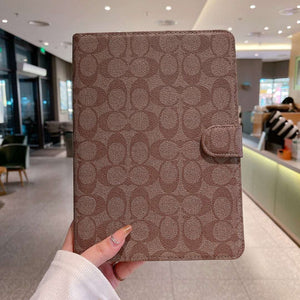Premium Leather Monogram iPad Case Coffee-CYLV110