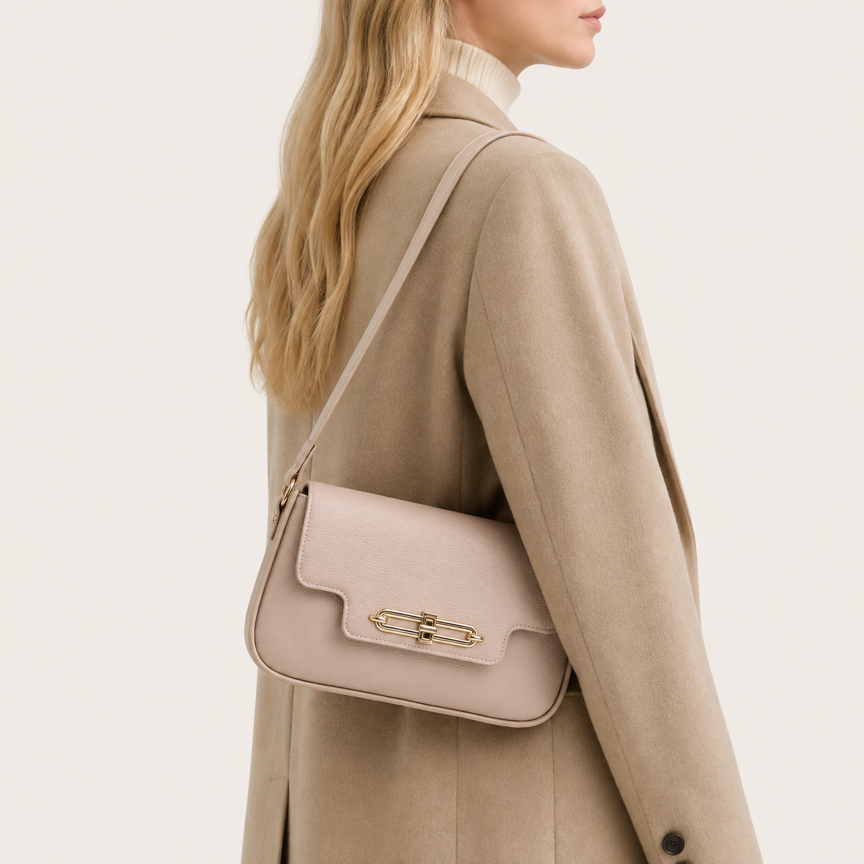 Minimalist Pebbled Leather Flap Bag