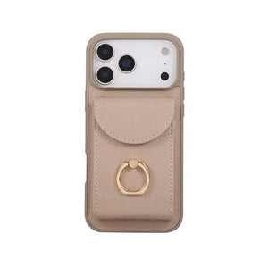 Leather iPhone Cases With Card Holder And Strap(With Stand)Brown-BC25030 Burycase