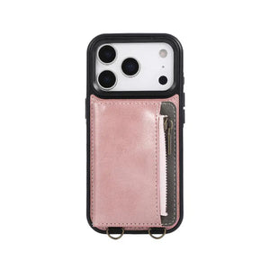 Leather iPhone Cases With Card Holder And Wrist Strap Green-BC25040 Burycase