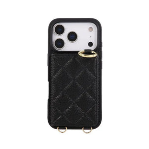 Leather iPhone Cases With Card Holder & Mirror And Strap Brown-BC25032 Burycase