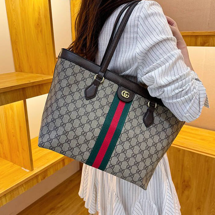 Brown GG Leather Shoulder Bag