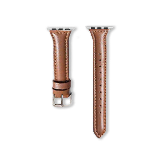Leather Women Watch band For Apple Brown-PGK241105