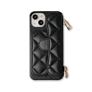 Leather iPhone Case with Card Holder And Crossbody Strap-BC25005 Burycase