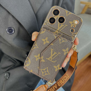 Premium Monogram iPhone Case With Wallet And Crossbody Strap For iPhone 17 Series-CYLV126