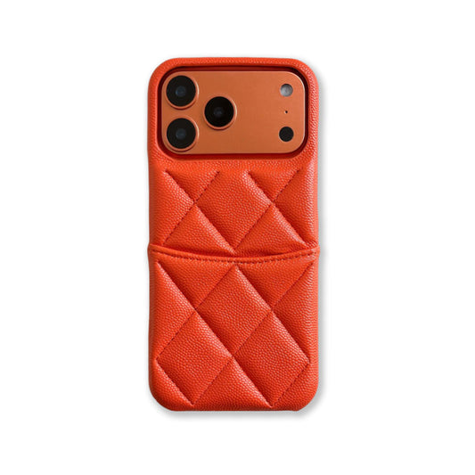 Leather iPhone Case with Card Holder Orange-BC25020