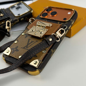 Classic Monogram iPhone Case With Wallet And Crossbody Strap For iPhone 17 Series Brown-CYLV130