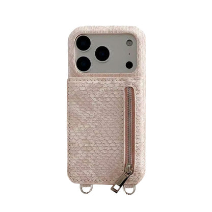 iPhone Case With Card Holder And Strap Brown-BC25024