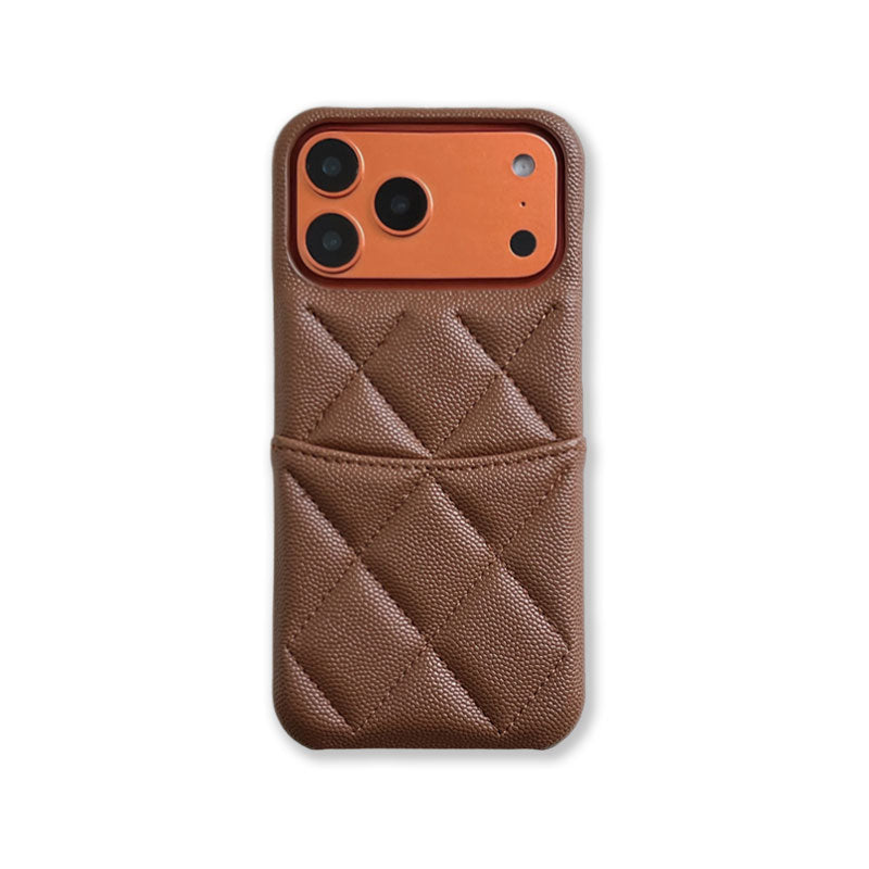 Leather iPhone Case with Card Holder Orange-BC25020
