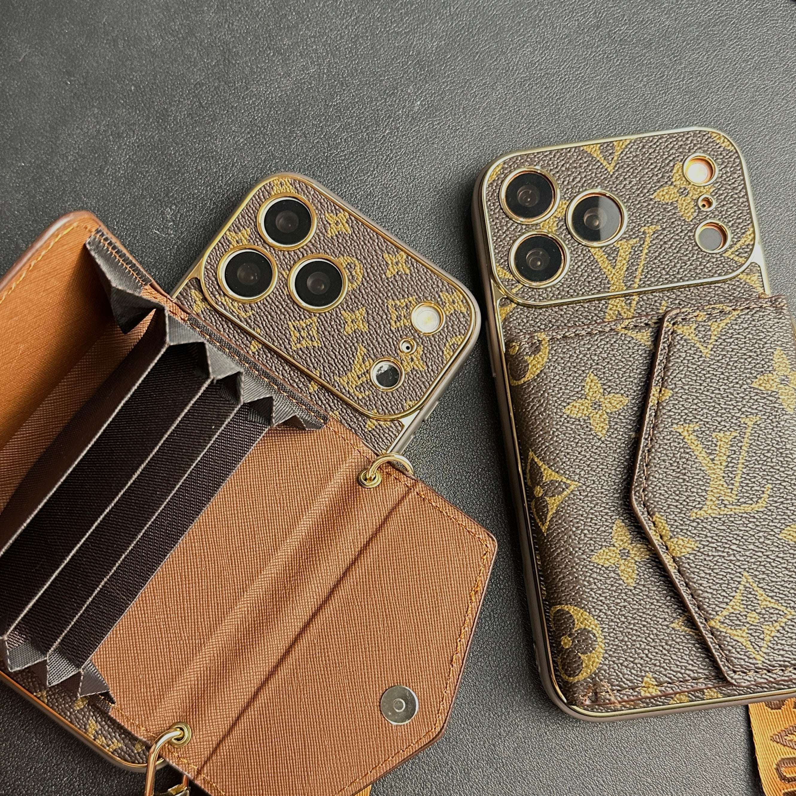 Premium Monogram iPhone Case With Wallet And Crossbody Strap For iPhone 17 Series-CYLV126