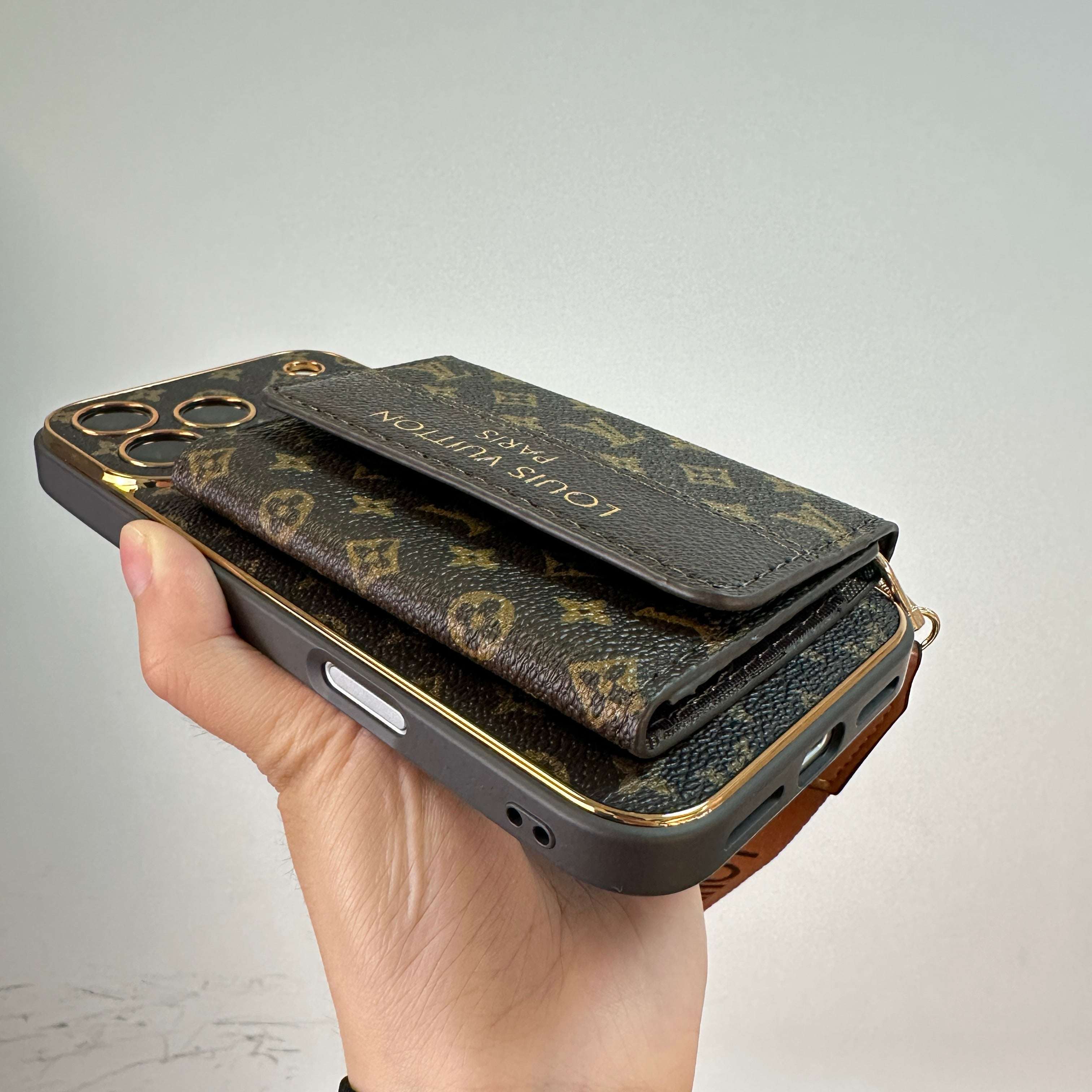 Classic Monogram iPhone Case With Wallet And Crossbody Strap For iPhone 17 Series-CYLV135