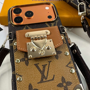 Classic Monogram iPhone Case With Wallet And Crossbody Strap For iPhone 17 Series Brown-CYLV130