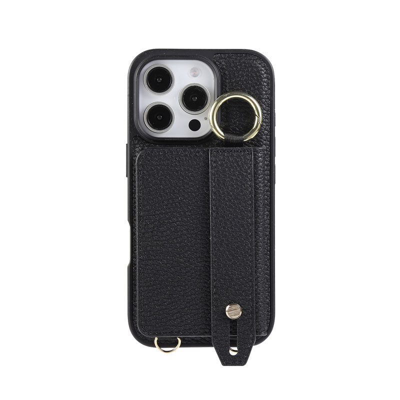 iPhone Case With Card Holder And Strap（With Holder）Brown -BC25037