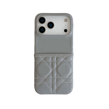 Leather iPhone Case with Card Holder Pink-BC25019