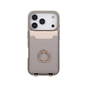 Leather iPhone Cases With Card Holder And Strap Black-BC25038 Burycase
