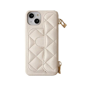 Leather iPhone Case with Card Holder And Crossbody Strap-BC25005 Burycase