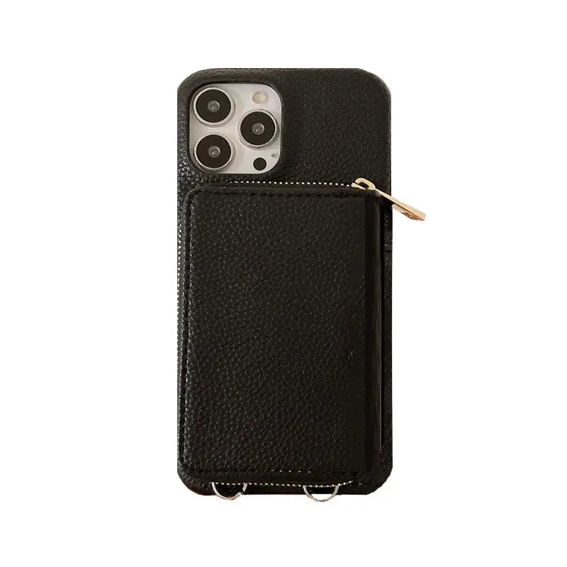 iPhone Case With Zip Wallet And Strap Leather-BC25003 Burycase