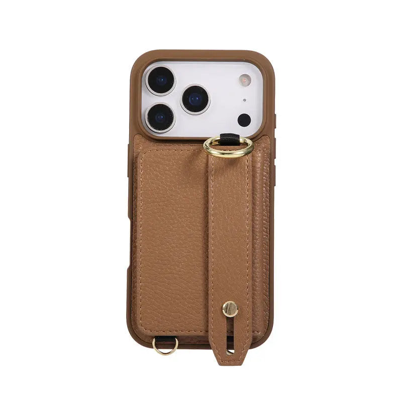 iPhone Case With Card Holder And Strap（With Holder）Black -BC25036 Burycase
