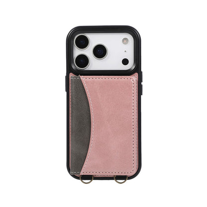 Leather iPhone Cases With Card Holder And  Wrist Strap Red-BC25043